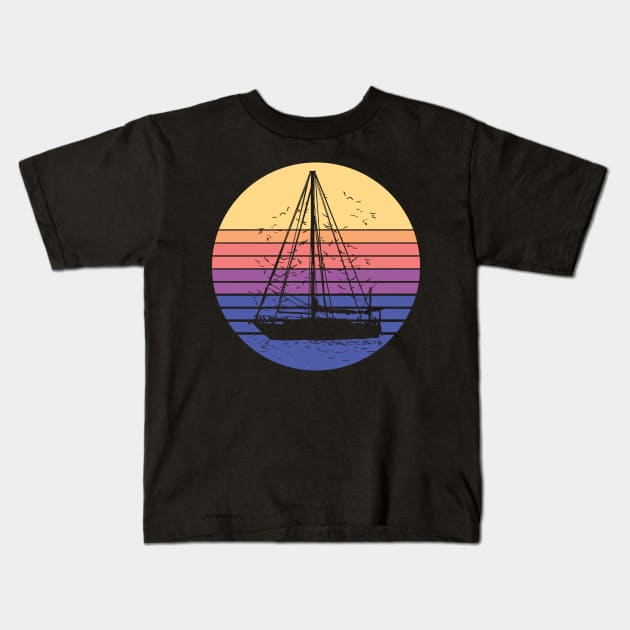 Sailing Sailing Boat Retro Kids T-Shirt by Shiva121